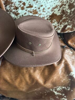 Brown Western Felt Outback Hat with Braided Band